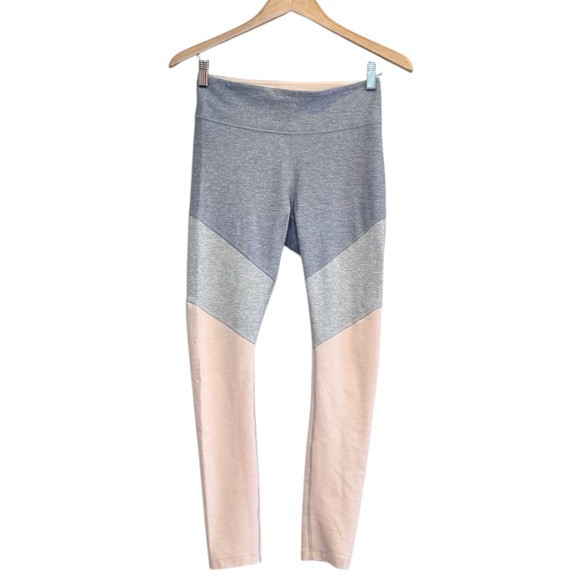 Outdoor Voices Leggings Medium Gray White Pink 7/8 Length Space Dye TriColor - Picture 1 of 5